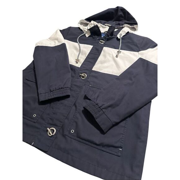 Mackintosh Women's Black Cream Colorblock Toggle Lined Windbreaker Jacket Large - Picture 2 of 7